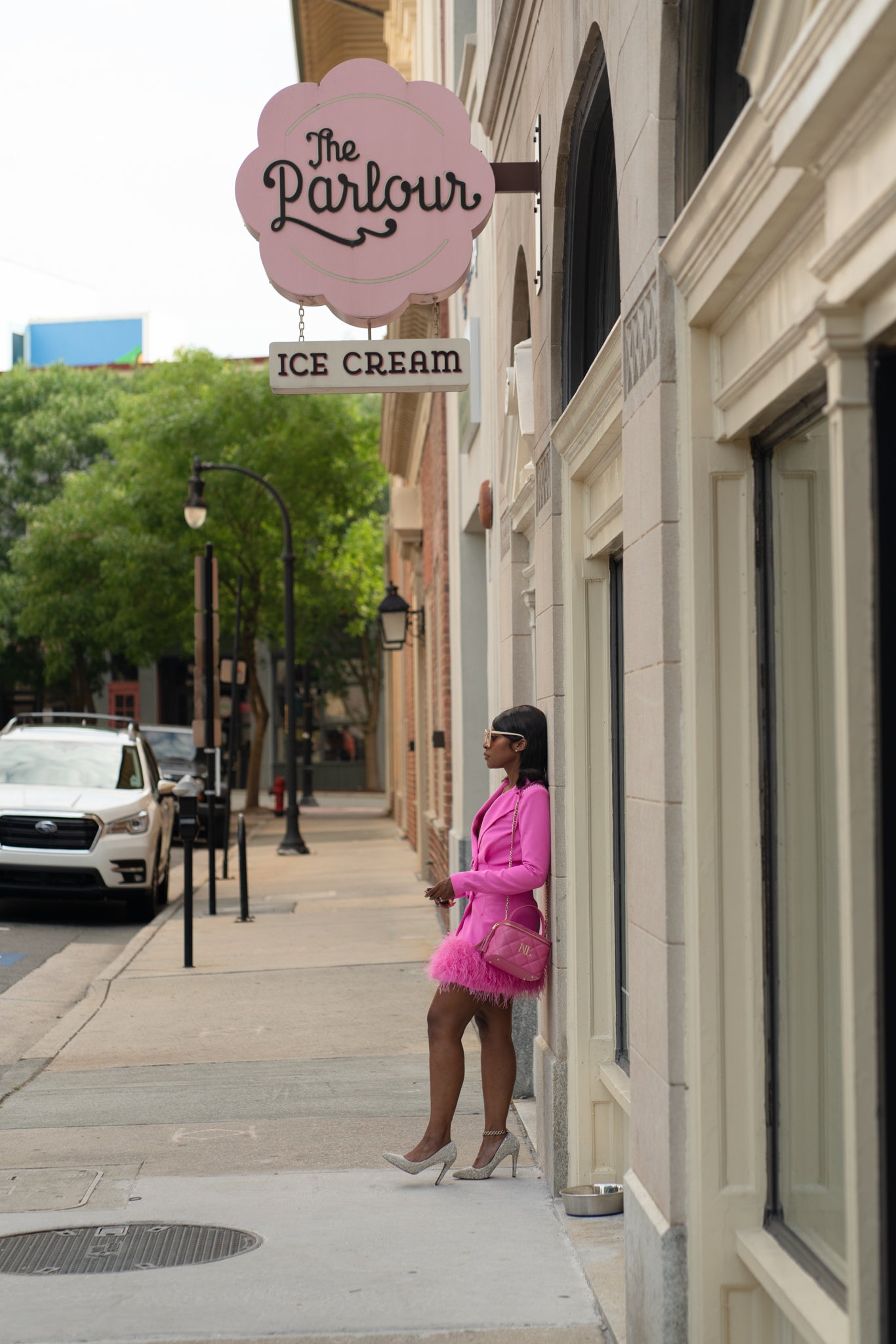 Fashion Nova Luxe blazer feather dress