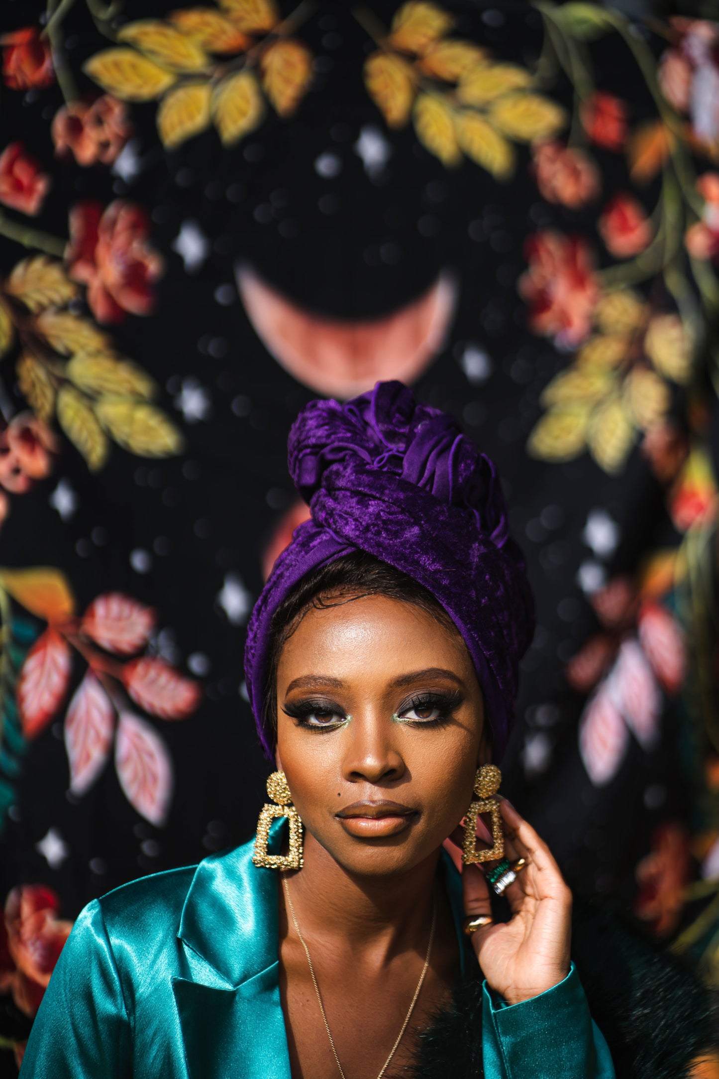 Purple velvet Headwrap