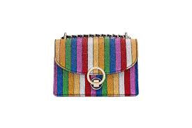 Zara rainbow metallic striped purse