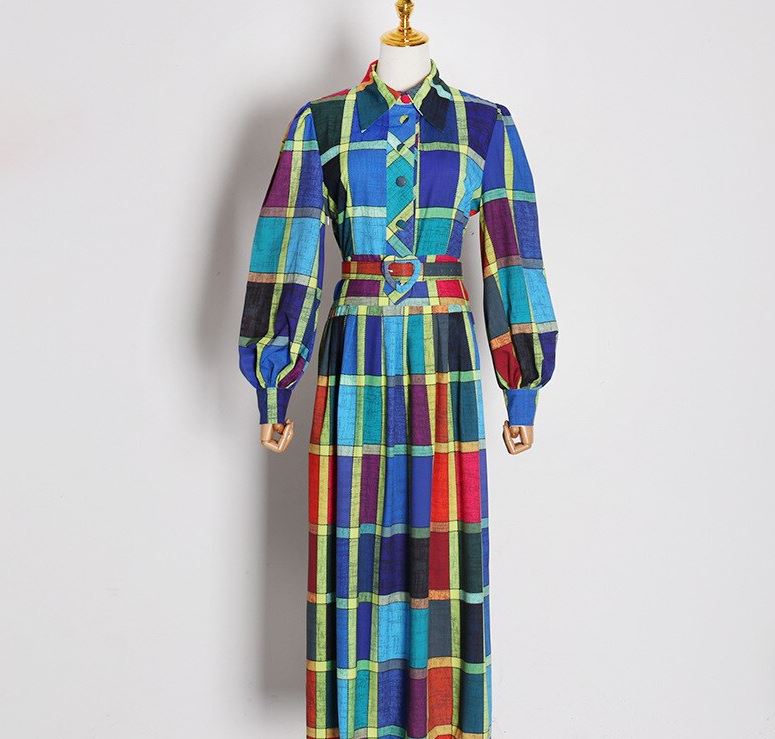 RAINBOW PLAID DRESS NEW!!!