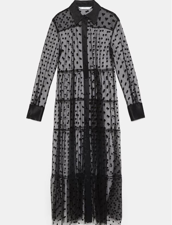 SHEER POLKA DOT DRESS-NEW!!