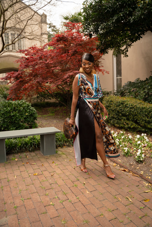 Solange Satin wrap dress