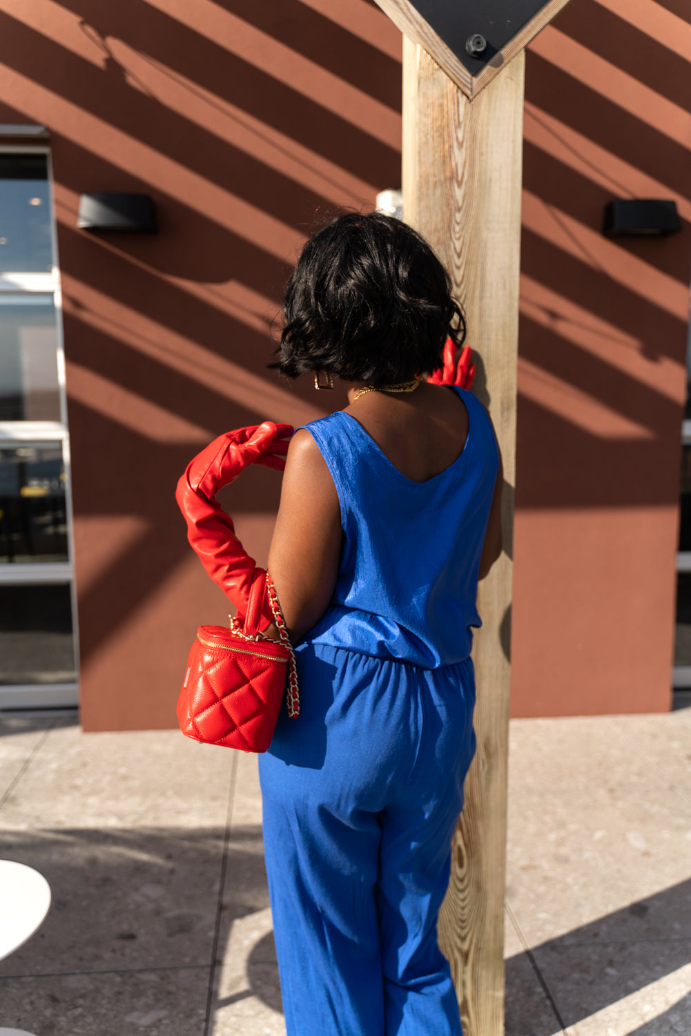 Vintage royal blue sleeveless top