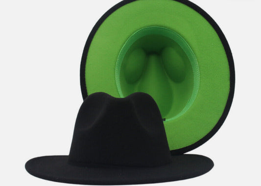 Black and green fedora (sample item)