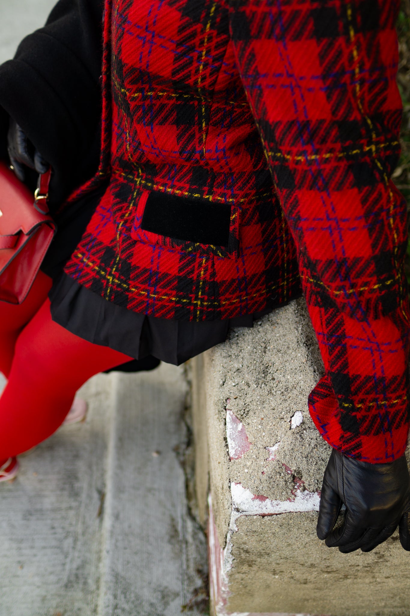 1990s Kasper wool blend plaid blazer