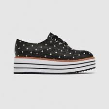 Zara *brand new polka dot flatform oxfords