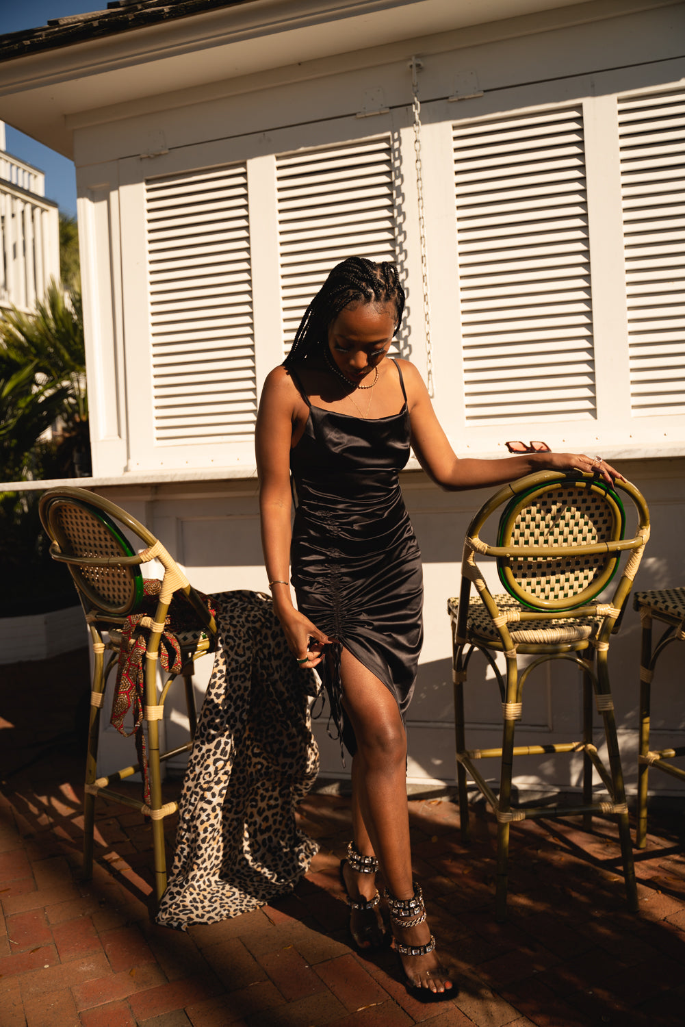 Catch me Slippin' black slip dress