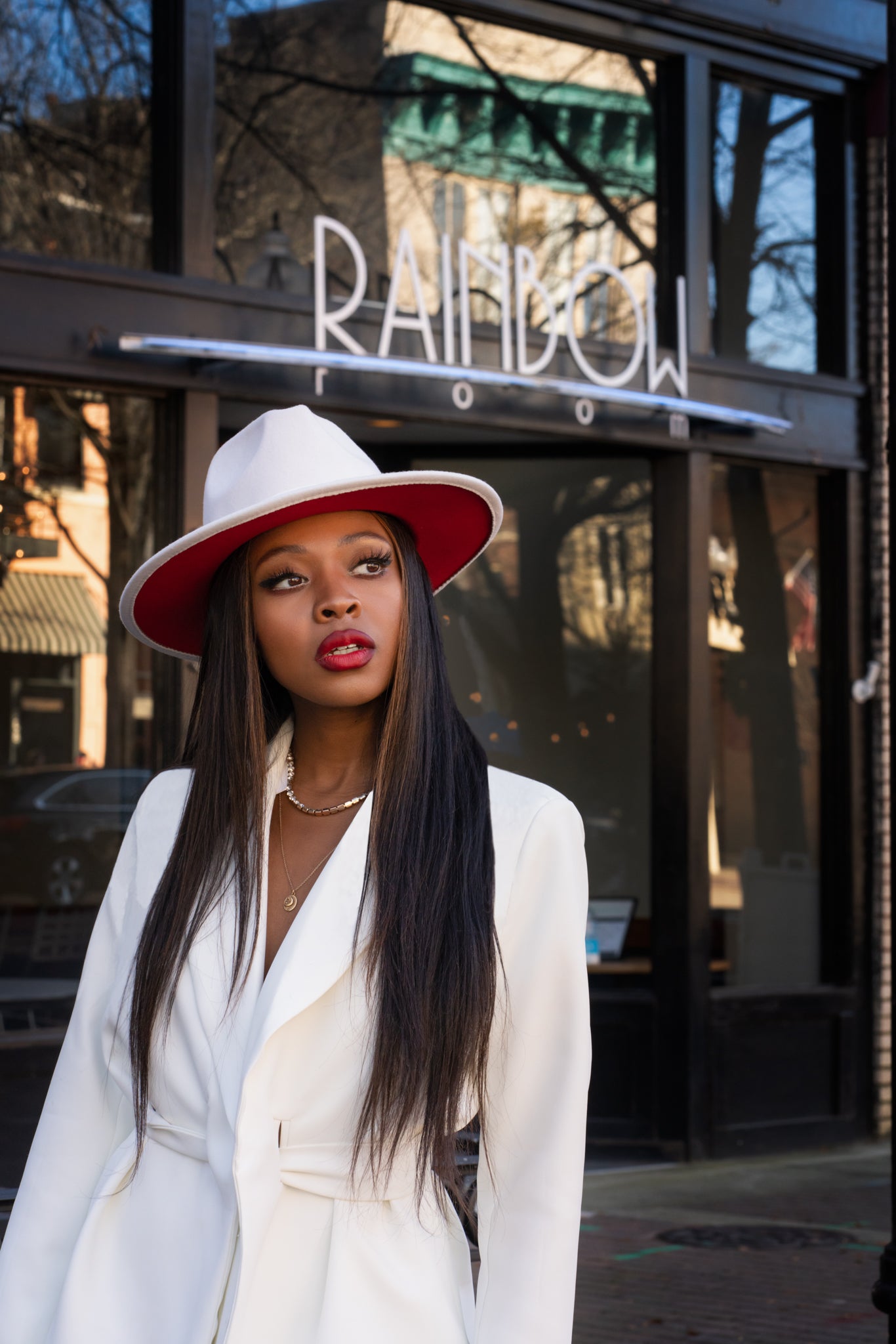 Winter white fedora