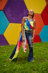Rainbow wrap top