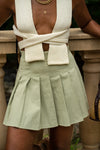 Mint Pleated Mini Skirt