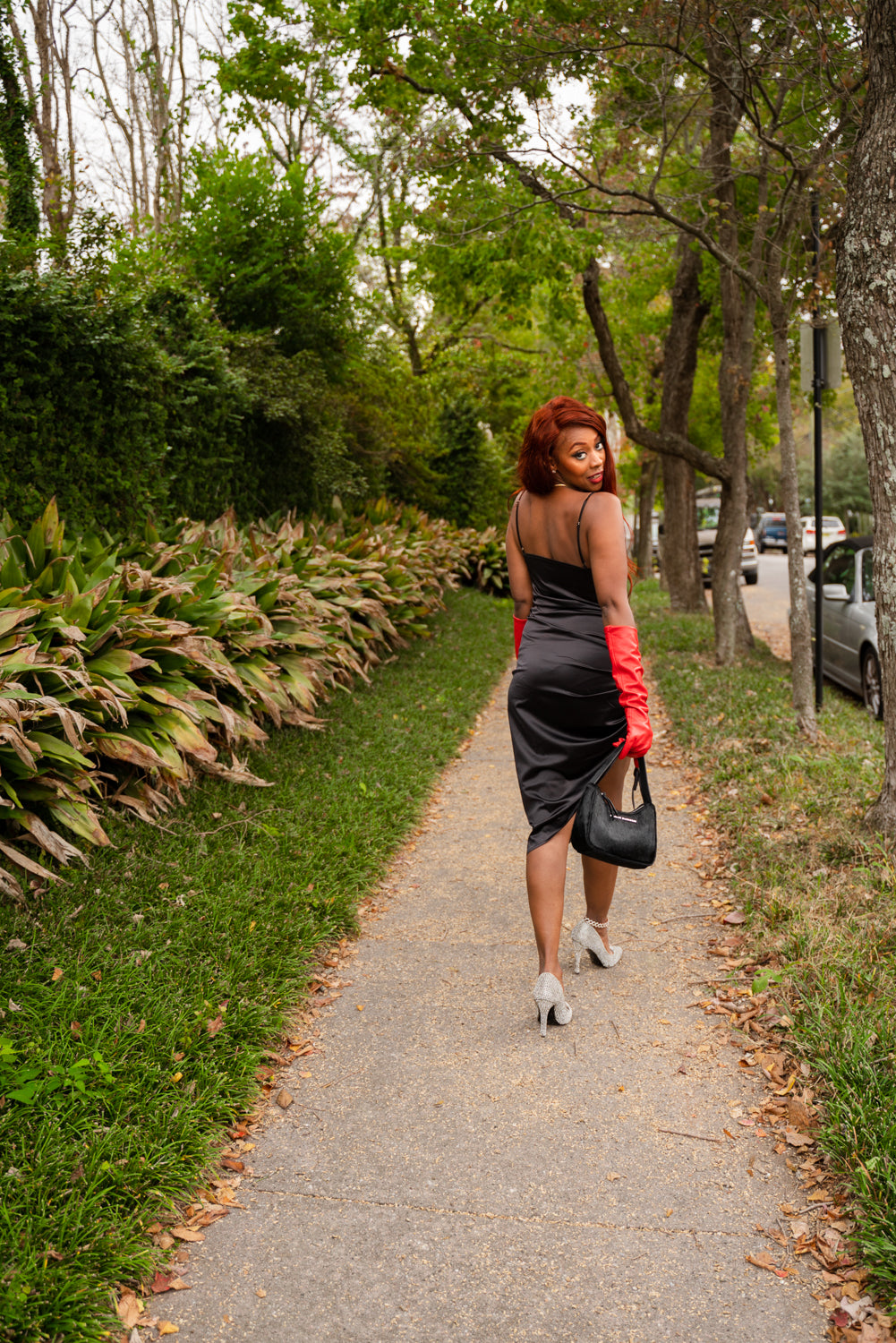 Catch me Slippin' black slip dress