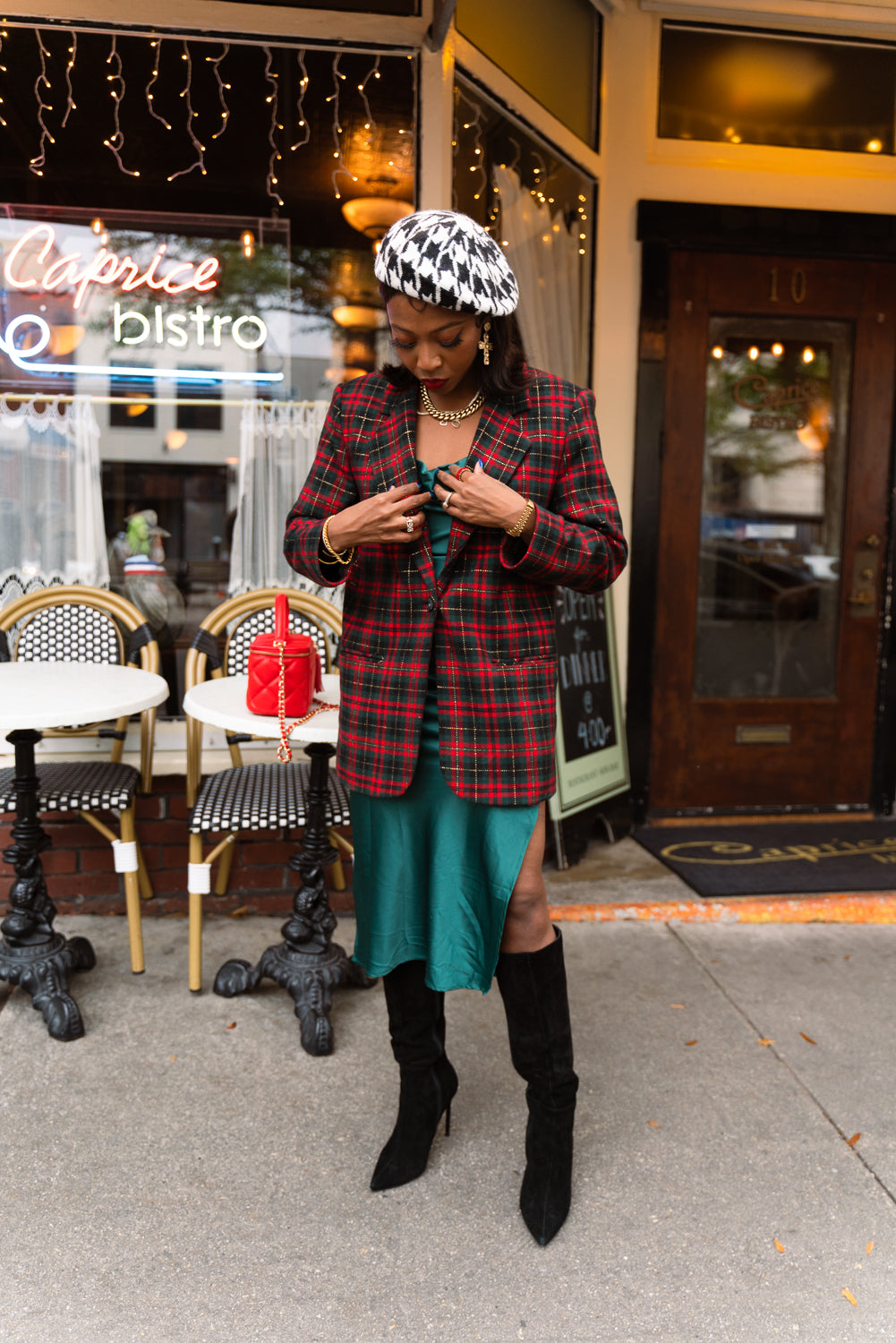 Savannah Tartan plaid wool blend blazer