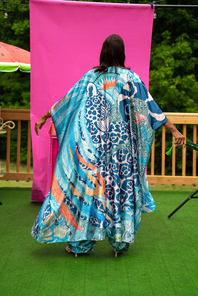 Aqua kimono pant set-sample sale