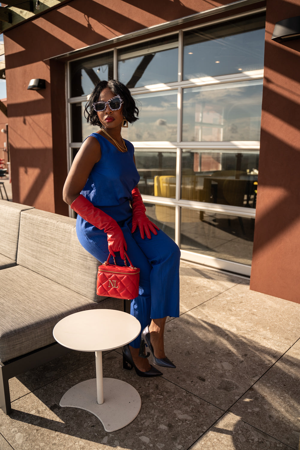 Vintage royal blue sleeveless top