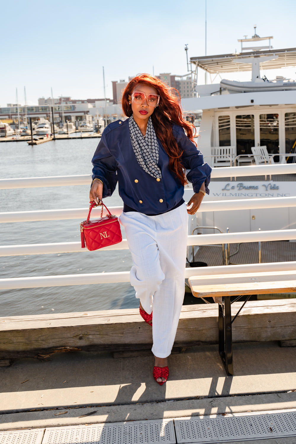 Vintage Andrea Gayle collections nautical blouse