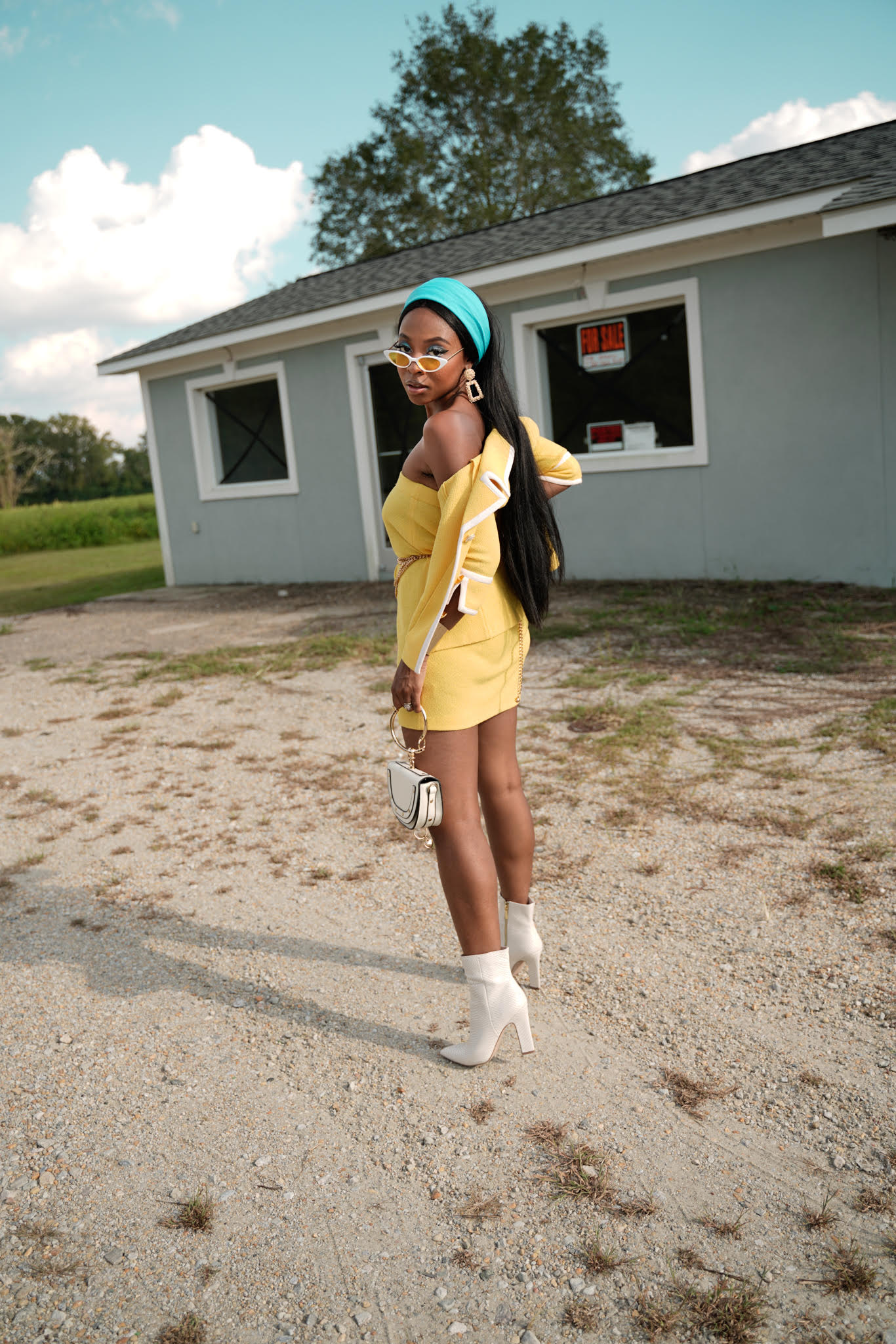 Yellow Chanel inspired skirt suit